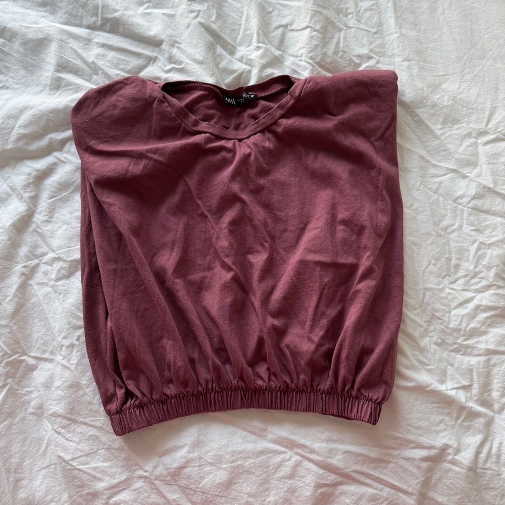 Zara Women's Mauve Cotton Knit Cropped Tank Top Round Neck Stretch M